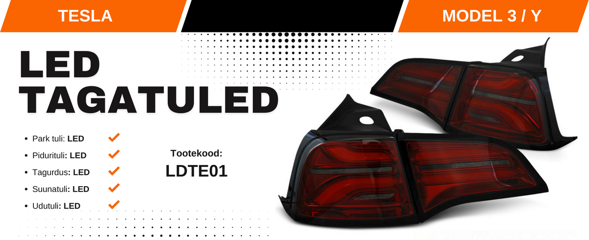 Tesla Model 3/Y led tagatuled